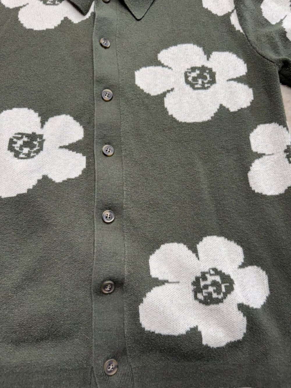 Art of Rhetoric Green Floral Short Sleeve Button Down Men's Casual Shirt Size L - Picture 3 of 9